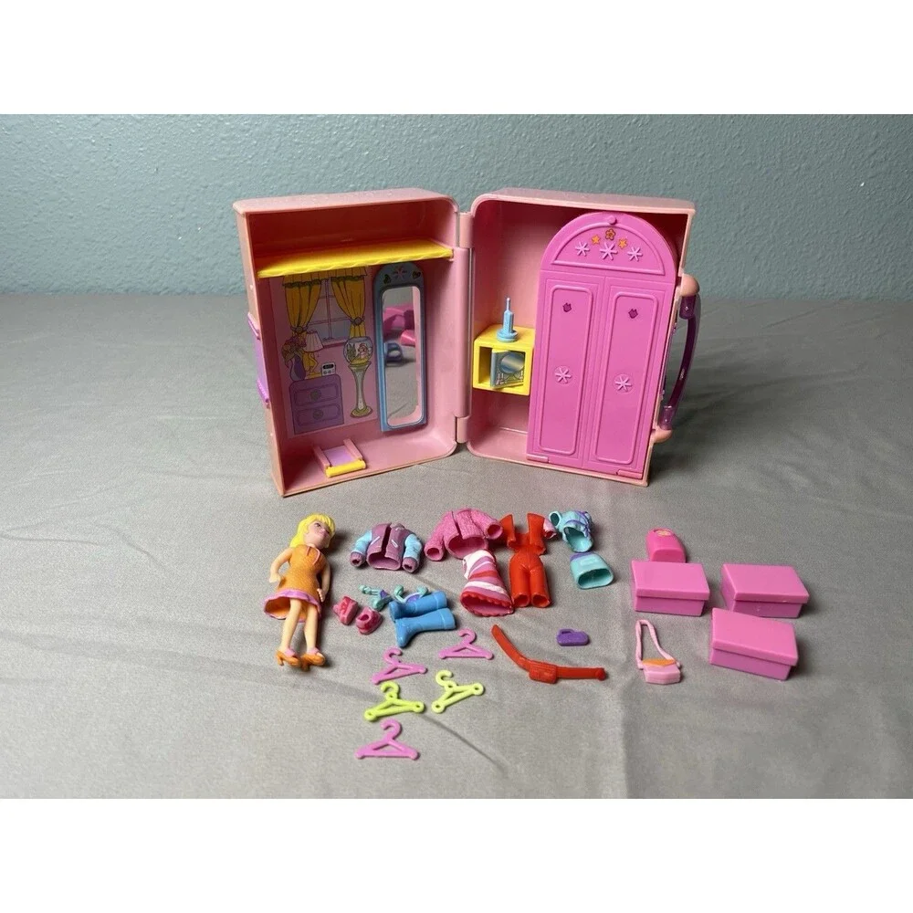 VTG 2000 Polly Pocket Polly Fashion Carrying Case/ Purse W/Original Accessories
